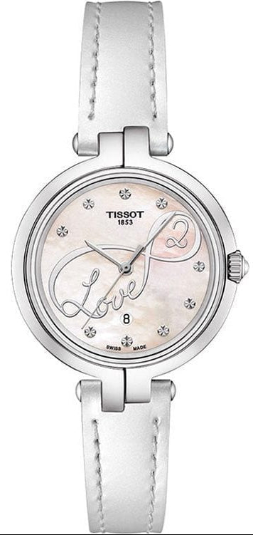  Shop Authentic Tissot T Trend Flamingo Valentines Mother of Pearl White Dial White Leather Strap Watch For Women - T094.210.16.111.01 - Luxxuri
