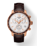  Shop Authentic Tissot Quickster Chronograph 42mm White Dial Brown Leather Strap Watch For Men - T095.417.36.037.00 - Luxxuri