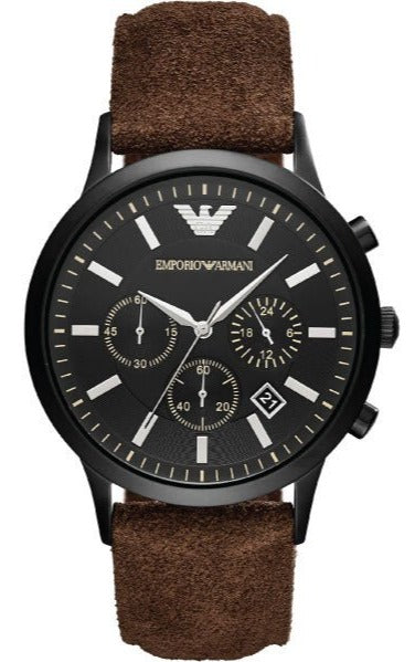  Shop Authentic Emporio Armani Chronograph Black Dial Brown Leather Strap Watch For Men - AR11078 - Luxxuri