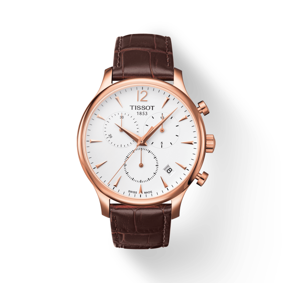  Shop Authentic Tissot T Classic Tradition Chronograph White Dial Brown Leather Strap Watch For Men - T063.617.36.037.00 - Luxxuri