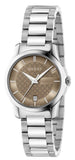  Shop Authentic Gucci G Timeless Brown Dial Silver Steel Strap Watch For Women - YA126526 - Luxxuri