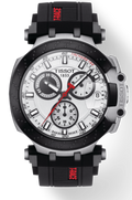 Tissot T Race Chronograph White Dial Black Silicone Strap Watch For Men - T115.417.27.011.00