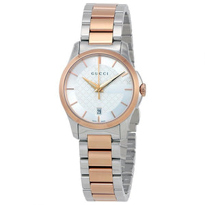  Shop Authentic Gucci G Timeless Silver Dial Two Tone Steel Strap Watch For Women - YA126564 - Luxxuri