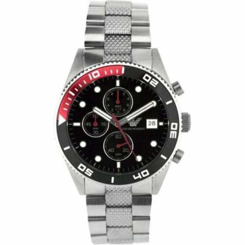  Shop Authentic Emporio Armani Chronograph Black Dial Silver Stainless Steel Watch For Men - AR5855 - Luxxuri