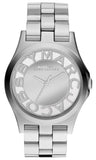  Shop Authentic Marc Jacobs Henry Transparent Silver Dial Silver Steel Strap Watch for Women - MBM3205 - Luxxuri