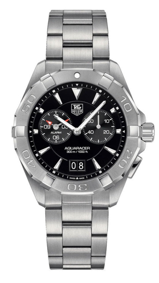  Shop Authentic Tag Heuer Aquaracer Quartz Black Dial Silver Steel Strap Watch for Men - WAY111Z.BA0928 - Luxxuri
