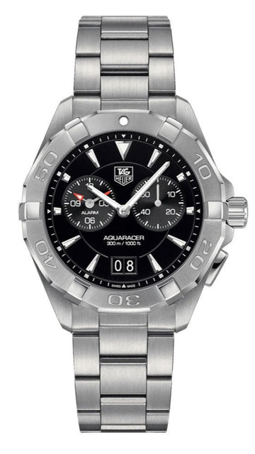  Shop Authentic Tag Heuer Aquaracer Quartz Black Dial Silver Steel Strap Watch for Men - WAY111Z.BA0928 - Luxxuri