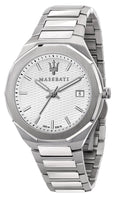 Maserati Stile 3H White Dial Silver Steel Strap Watch For Men - R8853142005