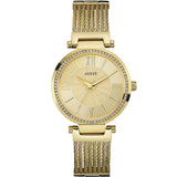  Shop Authentic Guess Soho Champagne Dial Stainless Steel Mesh Bracelet Watch For Women - W0638L2 - Luxxuri