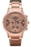  Shop Authentic Emporio Armani Classic Rose Gold Chronograph Steel Strap Watch For Men - AR2452 - Luxxuri