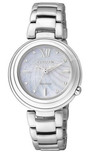  Shop Authentic Citizen Eco Drive Silver Stainless Steel Strap Watch For Women - EM0331-52 - Luxxuri