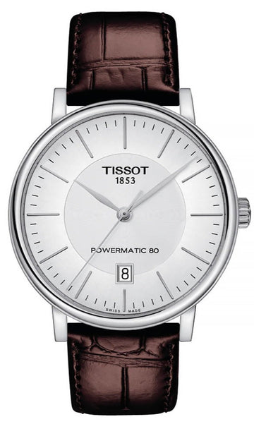  Shop Authentic Tissot T-Classic Powermatic 80 Silver Dial Brown Leather Strap Watch For Men - T122.407.16.031.00 - Luxxuri