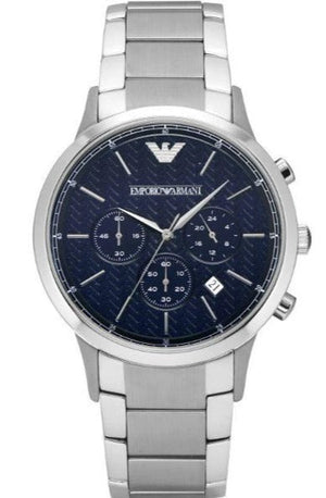  Shop Authentic Emporio Armani Renato Chronograph Blue Dial Silver Steel Strap Watch For Men - AR2486 - Luxxuri