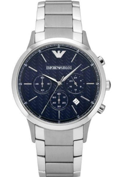  Shop Authentic Emporio Armani Renato Chronograph Blue Dial Silver Steel Strap Watch For Men - AR2486 - Luxxuri