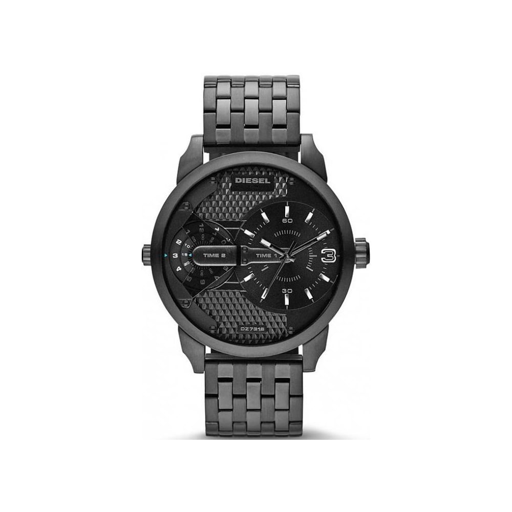  Shop Authentic Diesel Mini Daddy Dual Time Black Dial Black Stainless Steel Strap Watch For Men - DZ7316 - Luxxuri
