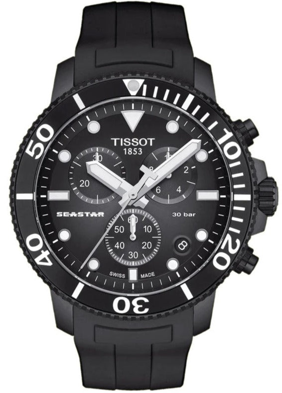  Shop Authentic Tissot Seastar 1000 Chronograph Black Dial Black Rubber Strap Watch For Men - T120.417.37.051.02 - Luxxuri