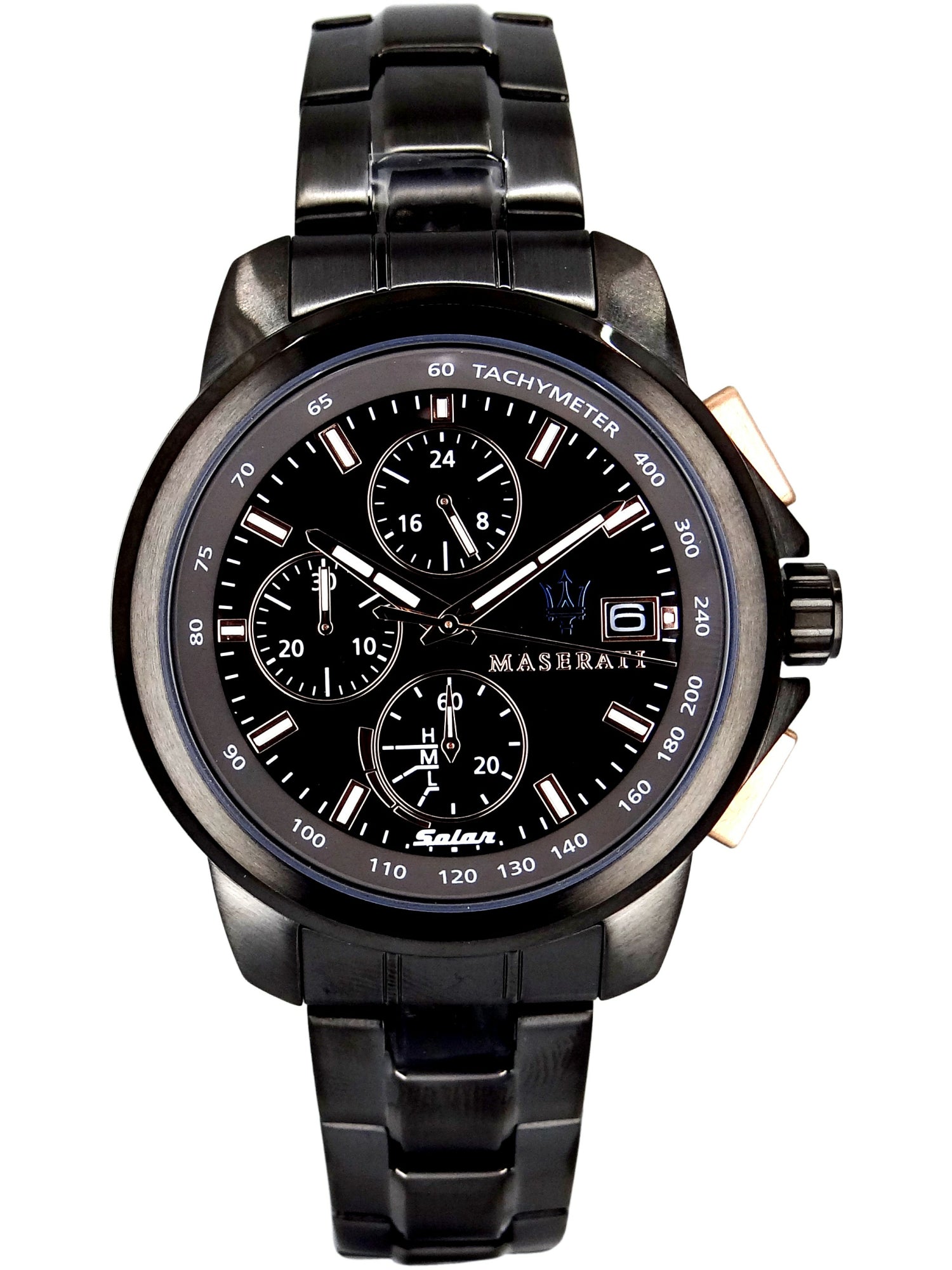  Shop Authentic Maserati Successo Solar Black Dial Grey Steel Strap Watch For Men - R8873645001 - Luxxuri