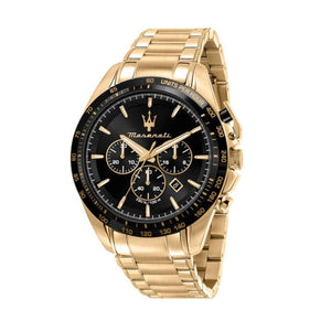  Shop Authentic Maserati Traguardo Chronograph Black Dial Gold Steel Strap Watch For Men - R8873612041 - Luxxuri