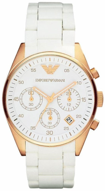  Shop Authentic Emporio Armani Sportivo Silver Dial White Silicone Strap Watch For Women - AR5920 - Luxxuri