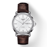  Shop Authentic Tissot Automatics III Steel White Dial Brown Leather Strap Watch For Men - T065.430.16.031.00 - Luxxuri