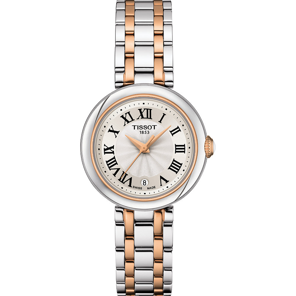  Shop Authentic Tissot Bellissima Lady Small Mother of Pearl Dial Two Tone Steel Strap Watch For Women - T126.010.22.013.01 - Luxxuri