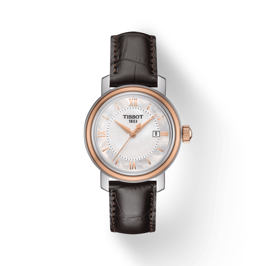  Shop Authentic Tissot Bridgeport Lady White Dial Brown Leather Strap Watch For Women - T097.010.26.118.00 - Luxxuri