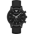  Shop Authentic Emporio Armani Luigi Chronohraph Black Dial Black Leather Strap Watch For Men - AR1970 - Luxxuri