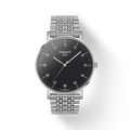 Tissot Everytime Large Black Dial Silver Mesh Bracelet Watch For Men - T109.610.11.077.00