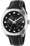  Shop Authentic Gucci GG2570 Quartz Black Dial Black Leather Strap Watch For Men - YA142307 - Luxxuri