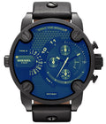  Shop Authentic Diesel Little Daddy Blue Dial Black Leather Strap Watch For Men - DZ7257 - Luxxuri