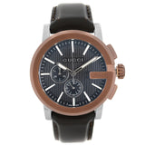  Shop Authentic Gucci G Chrono Black Dial Brown Leather Strap Watch For Men - YA101202 - Luxxuri