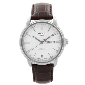  Shop Authentic Tissot Automatics III Steel White Dial Brown Leather Strap Watch For Men - T065.430.16.031.00 - Luxxuri