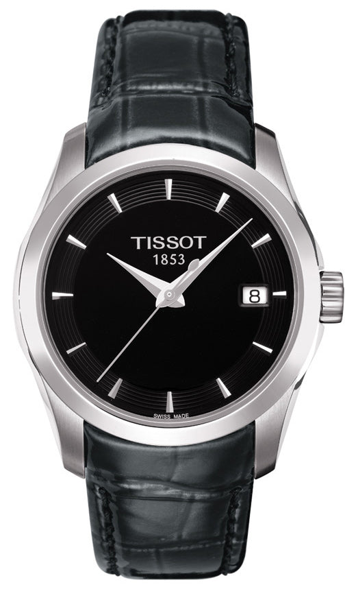  Shop Authentic Tissot T Trend Couturier Black Dial Black Leather Strap Watch For Women - T035.210.16.051.00 - Luxxuri