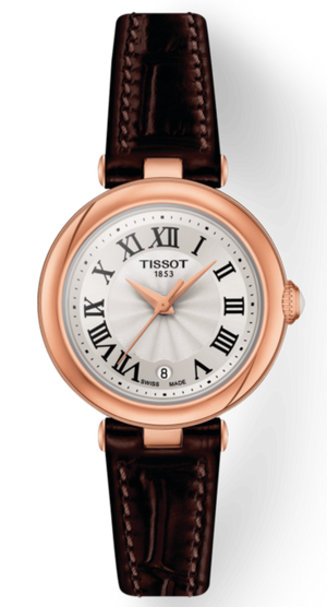  Shop Authentic Tissot Bellissima Small Lady White Dial Brown Leather Strap Watch For Women - T126.010.36.013.00 - Luxxuri