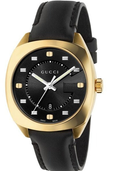  Shop Authentic Gucci GG2570 Quartz Black Dial Black Leather Strap Watch For Women - YA142408 - Luxxuri