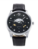  Shop Authentic Gucci G-Timeless Moonphase Black Dial Black Leather Strap Watch For Men - YA126327 - Luxxuri