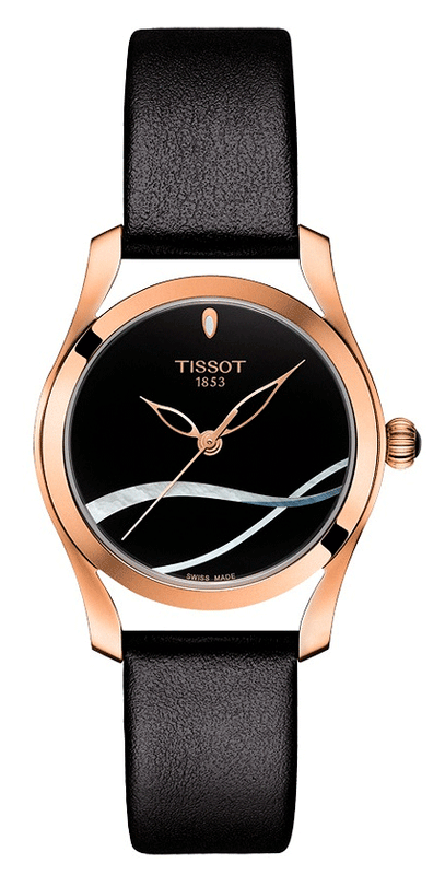  Shop Authentic Tissot T Wave Black Dial Black Leather Strap Watch For Women - T112.210.36.051.00 - Luxxuri