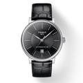 Tissot Carson Premium Powermatic 80 Black Dial Black Leather Strap Watch For Men - T122.407.16.051.00