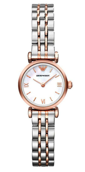  Shop Authentic Emporio Armani Gianni Mother of Pearl Dial Two Tone Steel Strap Watch For Women - AR1764 - Luxxuri