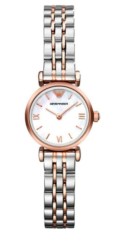  Shop Authentic Emporio Armani Gianni Mother of Pearl Dial Two Tone Steel Strap Watch For Women - AR1764 - Luxxuri