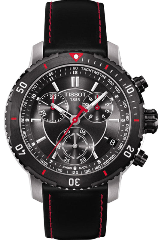  Shop Authentic Tissot T Sport PRS 200 Chronograph Grey Dial Black Leather Strap Watch For Men - T067.417.26.051.00 - Luxxuri