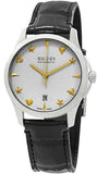 Shop Authentic Gucci G Timeless Automatic Silver Dial Black Leather Strap Unisex Watch - YA126468 - Luxxuri