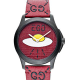  Shop Authentic Gucci G Timeless Ghost Red Dial Red Leather Strap Watch For Men - YA1264023 - Luxxuri