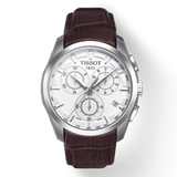  Shop Authentic Tissot Couturier Chronograph White Dial Brown Leather Strap Watch For Men - T035.617.16.031.00 - Luxxuri
