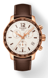  Shop Authentic Tissot Quickster Chronograph White Dial Brown Leather Strap Watch For Men - T095.417.36.037.02 - Luxxuri