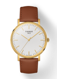  Shop Authentic Tissot T Classic Everytime White Dial Brown Leather Strap Watch For Men - T109.410.36.031.00 - Luxxuri
