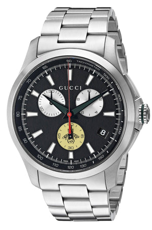  Shop Authentic Gucci G-Timeless Chronograph Black Dial Silver Steel Strap Watch For Men - YA126267 - Luxxuri