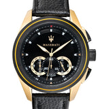  Shop Authentic Maserati Traguardo Chronograph Black Dial Black Leather Strap Watch For Men - R8871612033 - Luxxuri