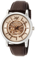  Shop Authentic Emporio Armani Luigi Meccanico Brown Dial Brown Leather Strap Watch For Men - AR1982 - Luxxuri