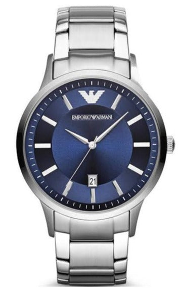  Shop Authentic Emporio Armani Renato Blue Dial Silver Steel Strap Watch For Men - AR2477 - Luxxuri